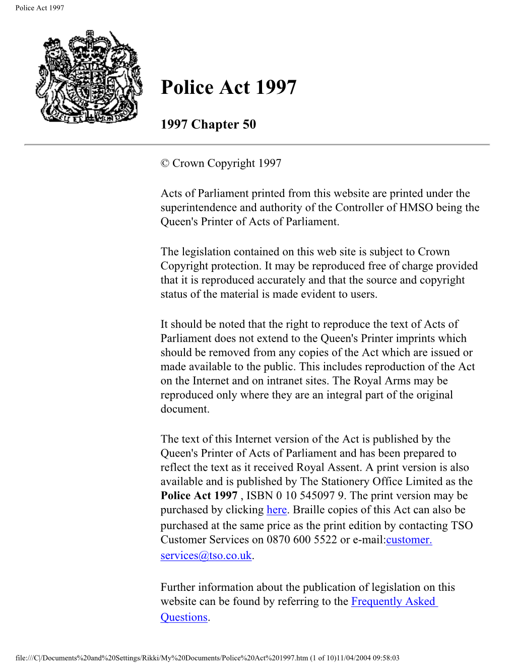 Police Act 1997