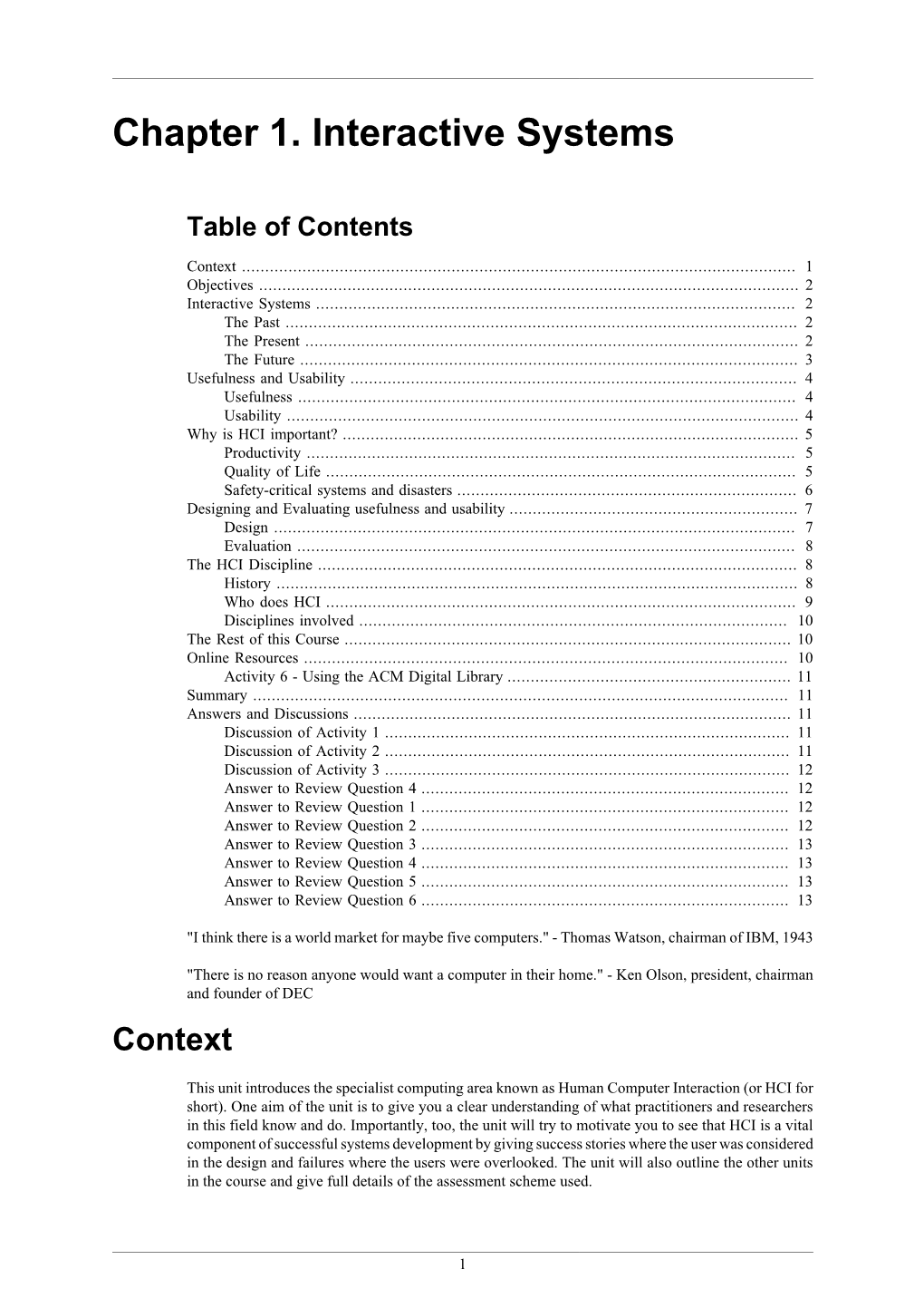 Chapter 1. Interactive Systems