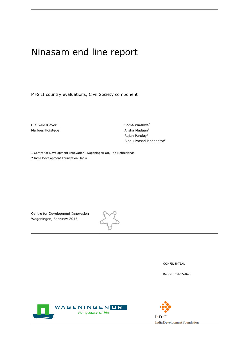 Ninasam End Line Report