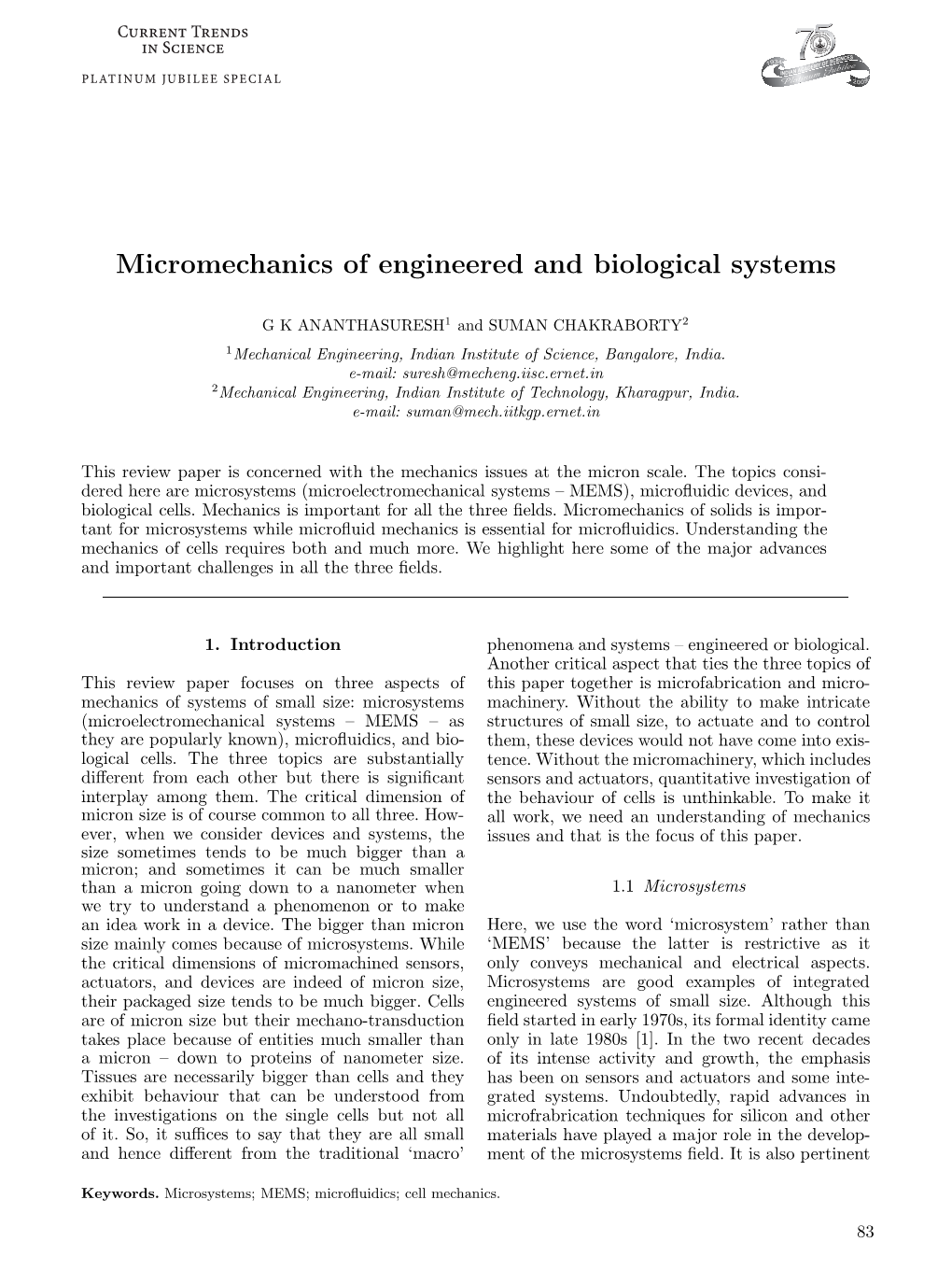 Micromechanics of Engineered and Biological Systems