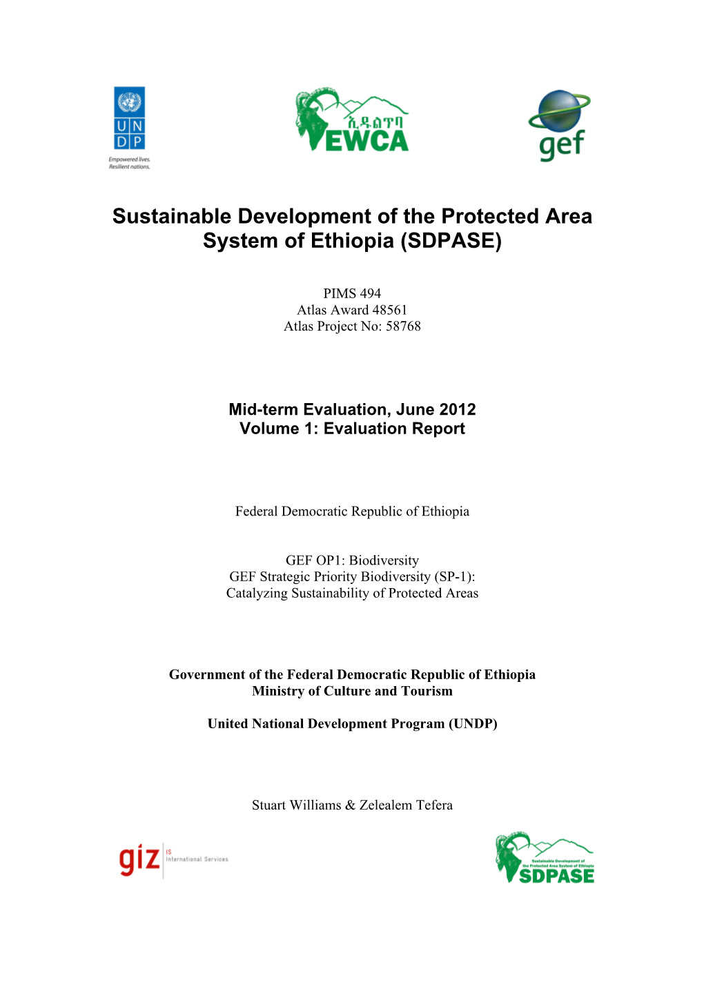 Sustainable Development of the Protected Area System of Ethiopia (SDPASE)