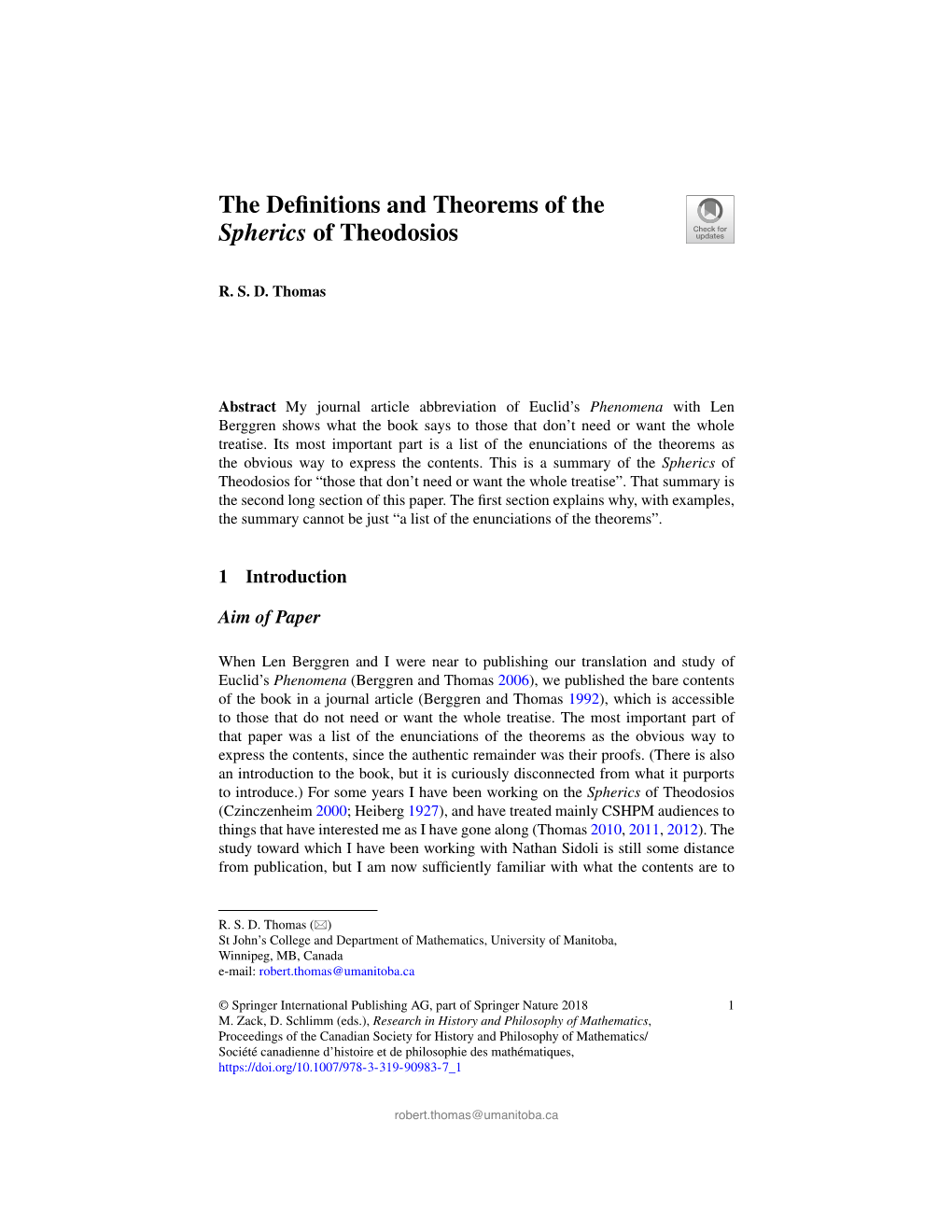 The Definitions and Theorems of the Spherics of Theodosios