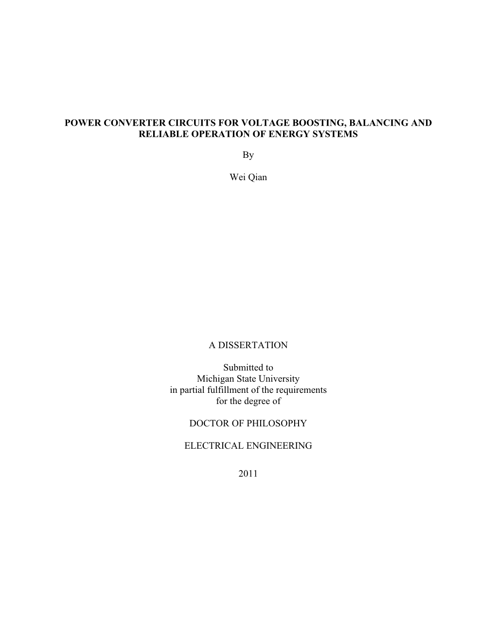 Power Converter Circuits for Voltage Boosting, Balancing and Reliable Operation of Energy Systems