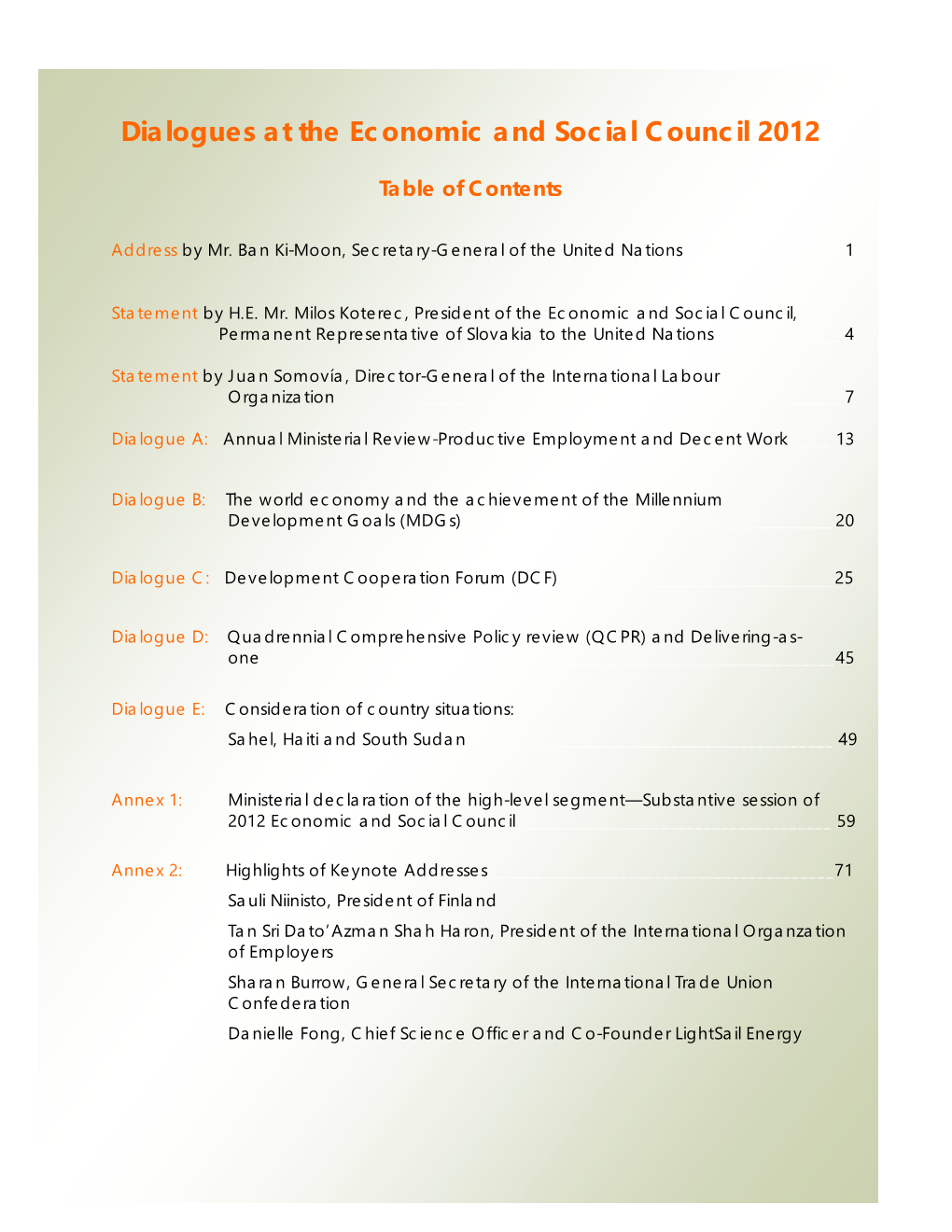 Table of Contents