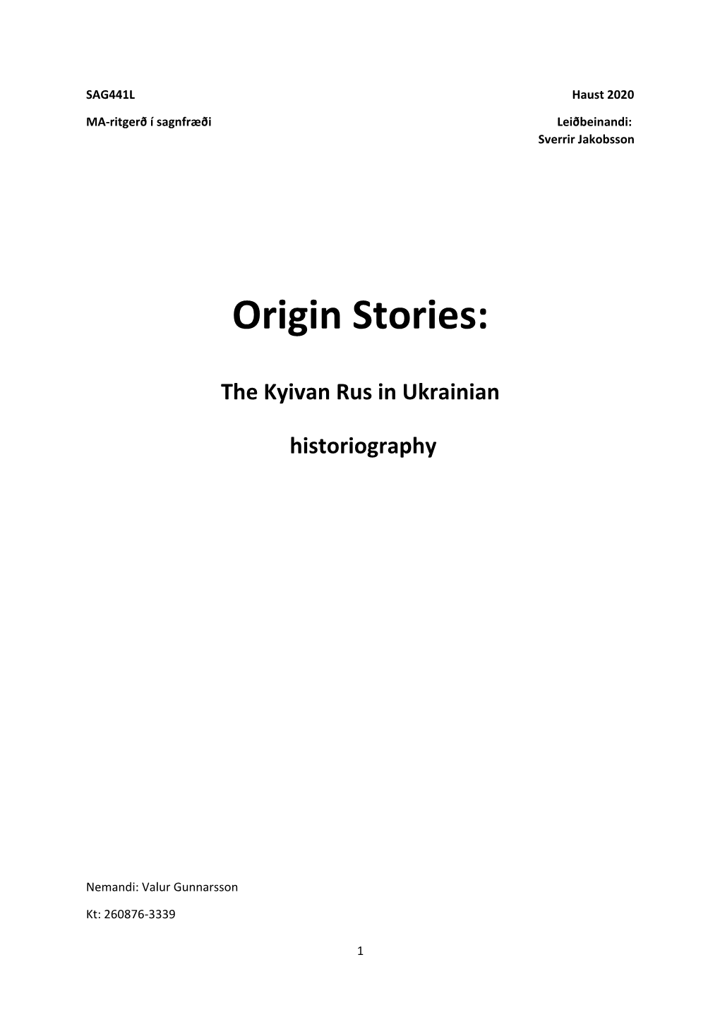 Origin Stories