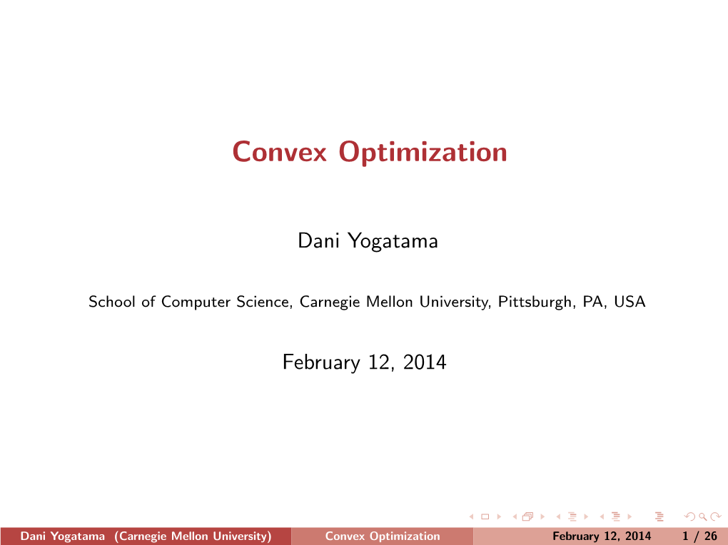 Convex Optimization