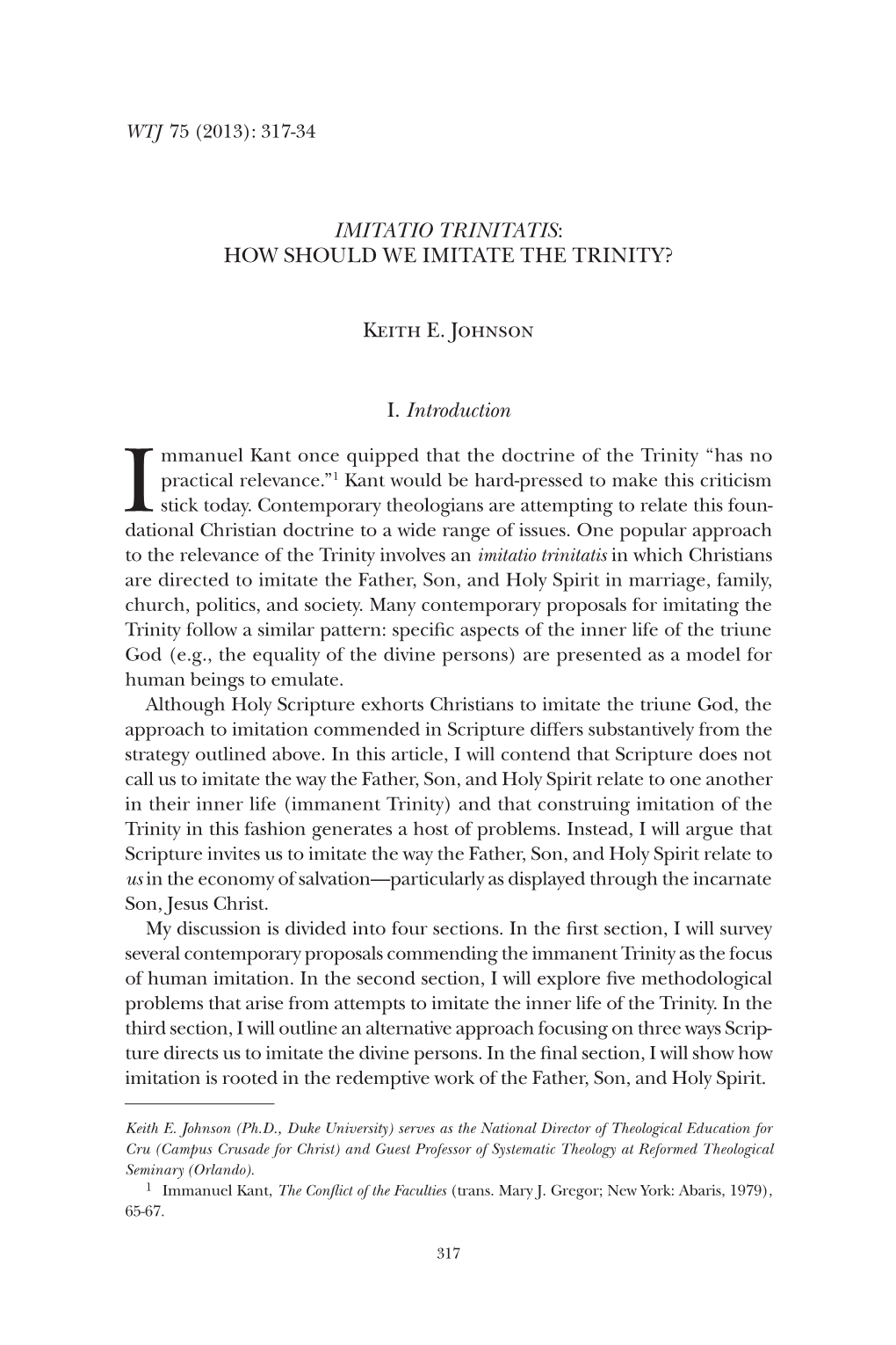 Imitatio Trinitatis: How Should We Imitate the Trinity?