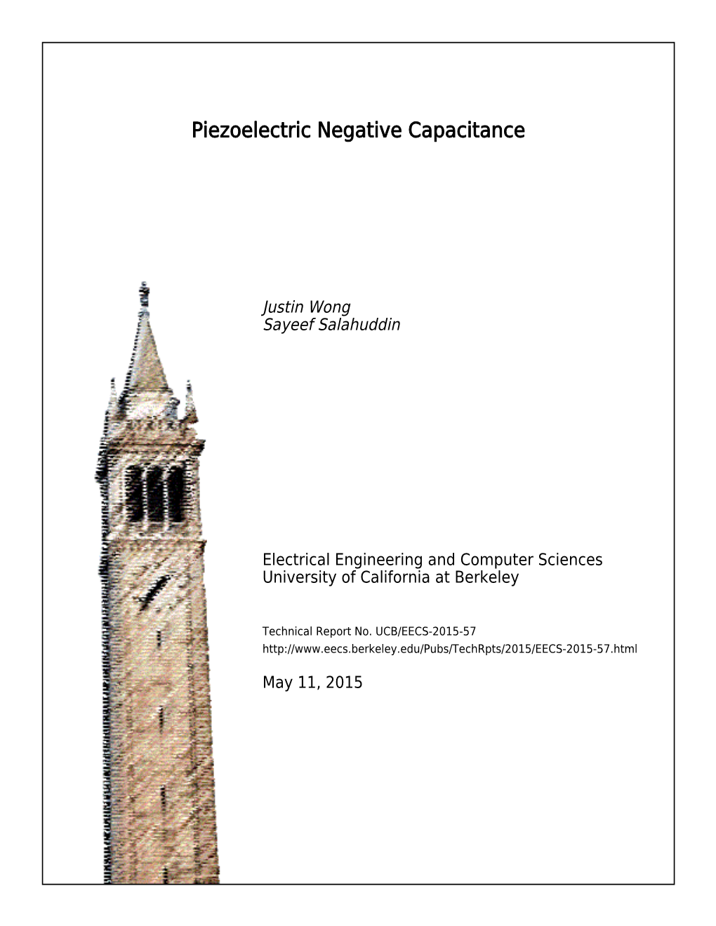 Piezoelectric Negative Capacitance