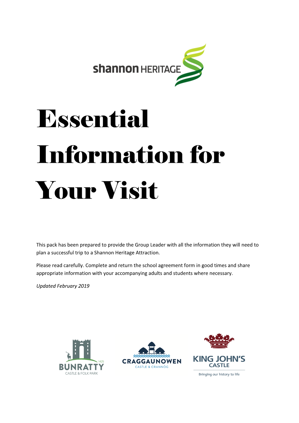 Essential Information for Your Visit’ Information Pack