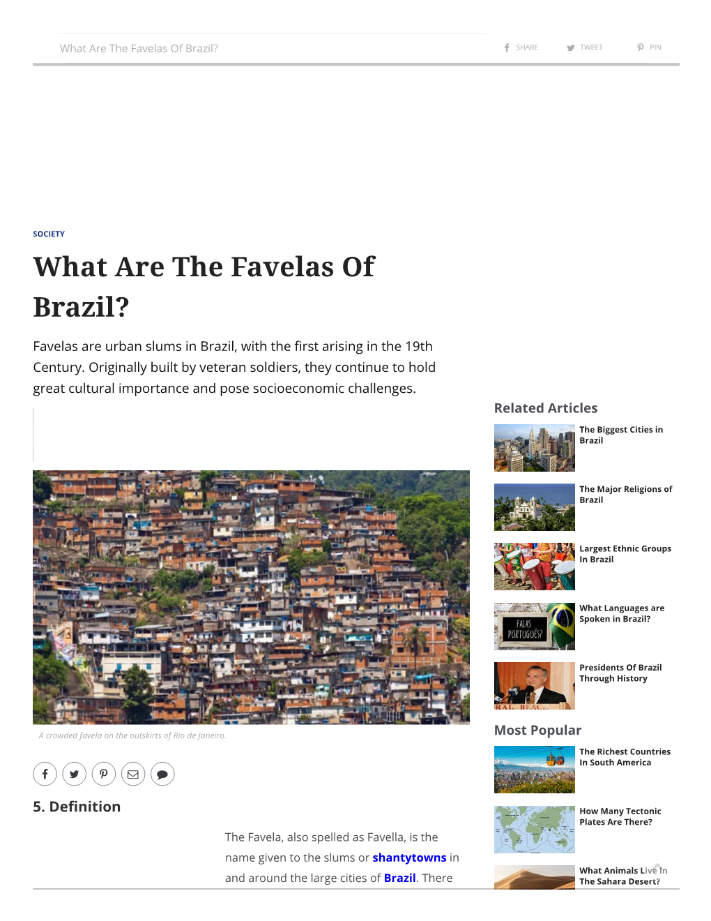 Khushboo Sheth, What Are the Favelas of Brazil?