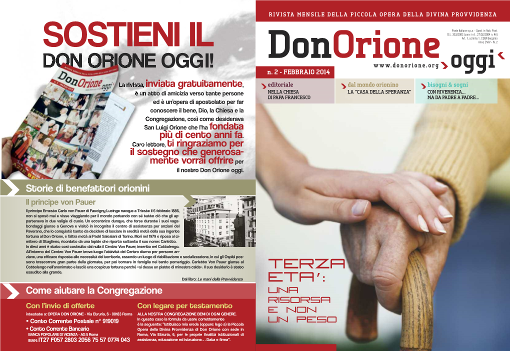 DON ORIONE OGGI! Oggi N