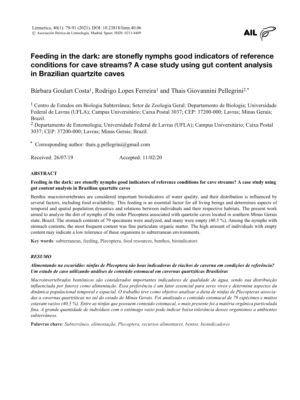 Feeding in the Dark: Are Stonefly Nymphs Good Indicators Of