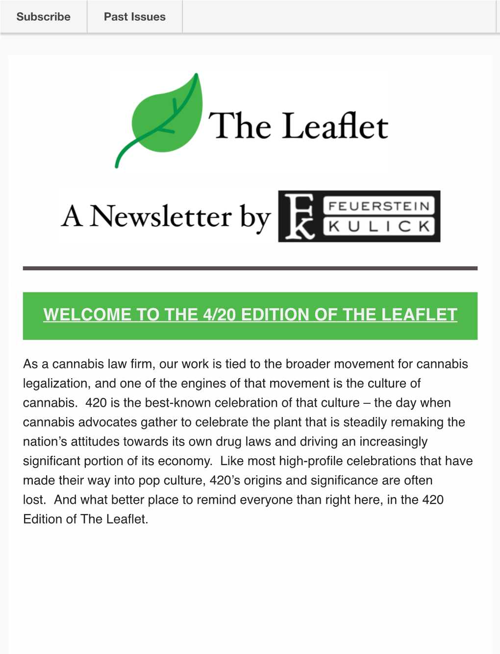 The 4/20 Edition of the Leaflet