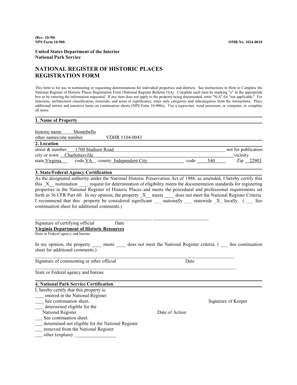 National Register of Historic Places Registration Form