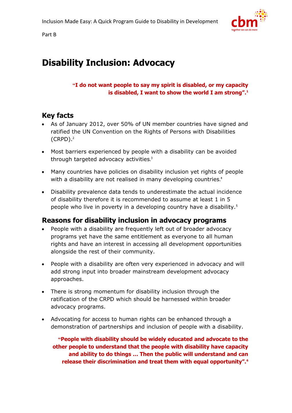 Disability Inclusion: Advocacy