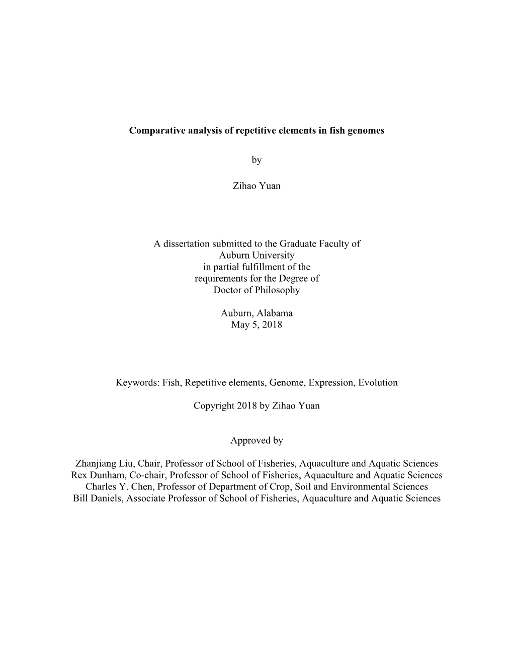 Comparative Analysis of Repetitive Elements in Fish Genomes by Zihao