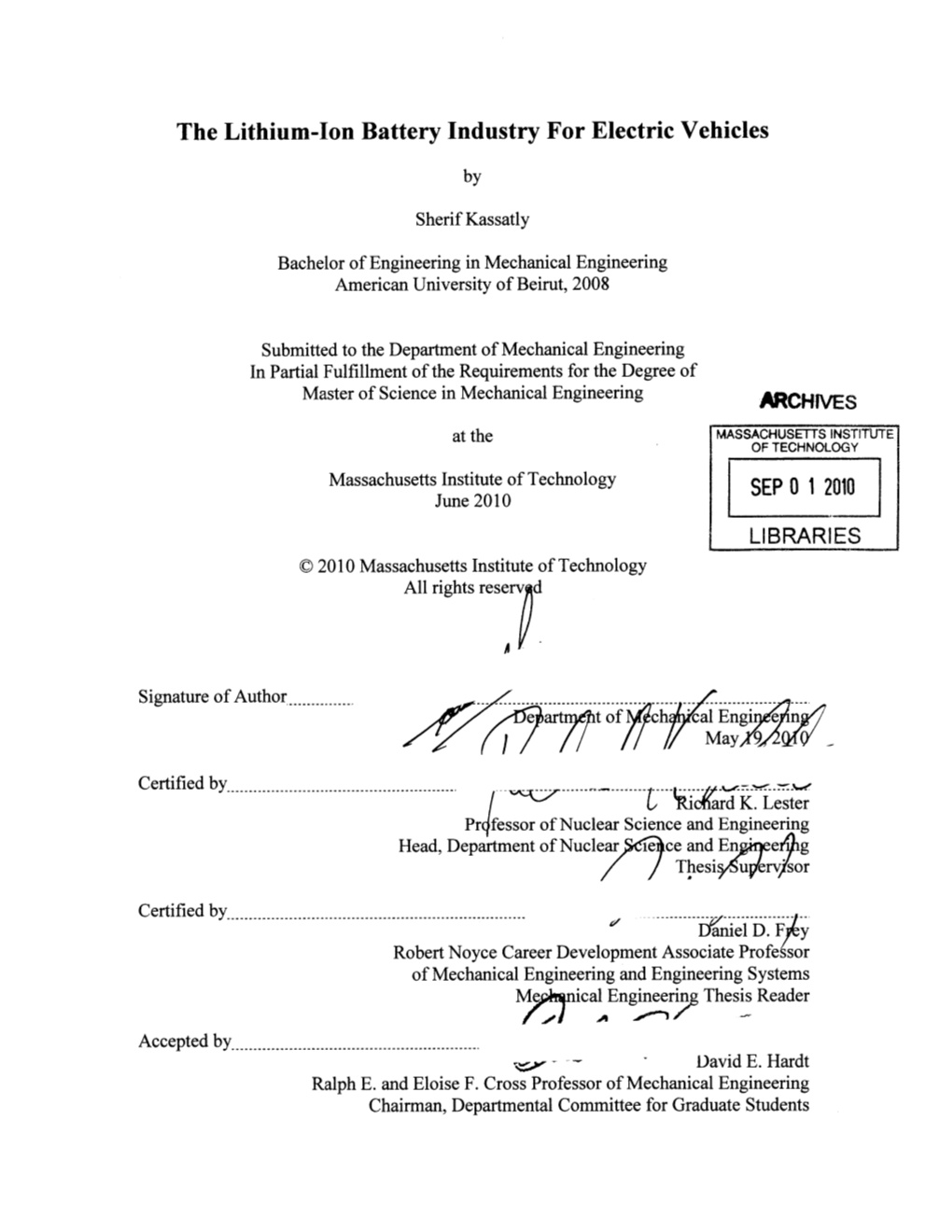 The Lithium-Ion Battery Industry for Electric Vehicles Archives SEP 0