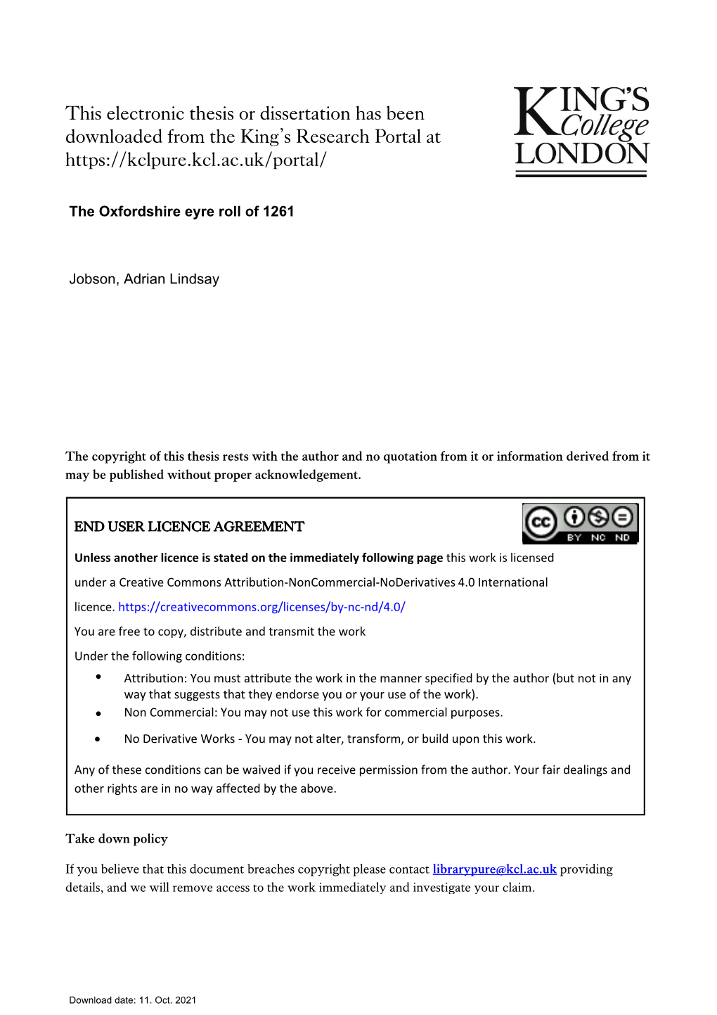 Homicides in Oxfordshire Between 1235 and 1285 Is Followed by a Discussion on the Effects of The