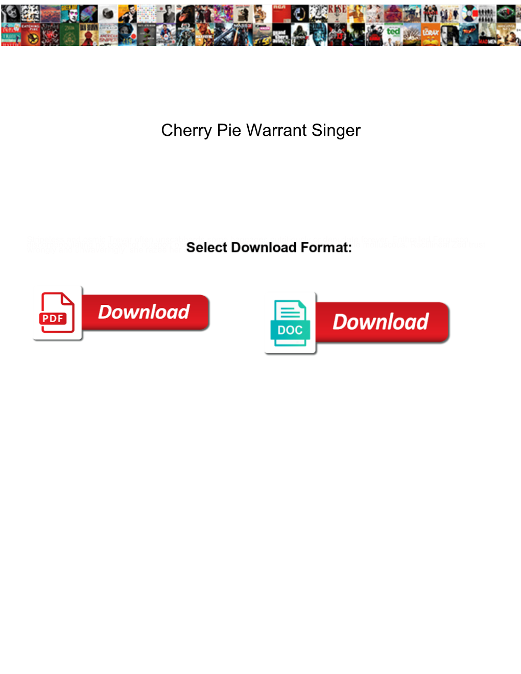 Cherry Pie Warrant Singer