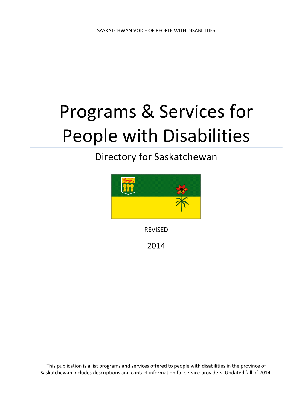 Programs & Services for People with Disabilities