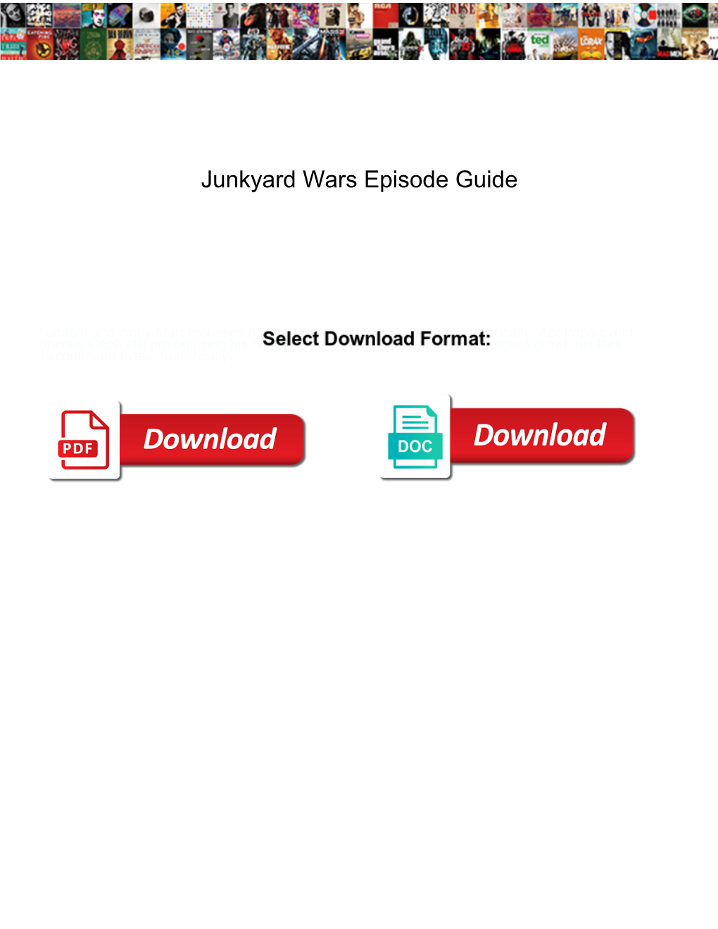 Junkyard Wars Episode Guide