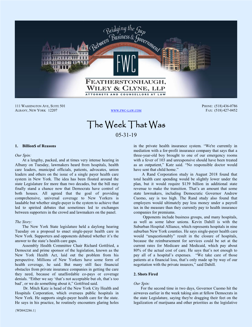 The Week That Was 05/31/19 (WD042756.DOC;1)