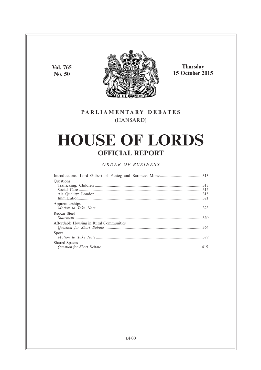 House of Lords Official Report