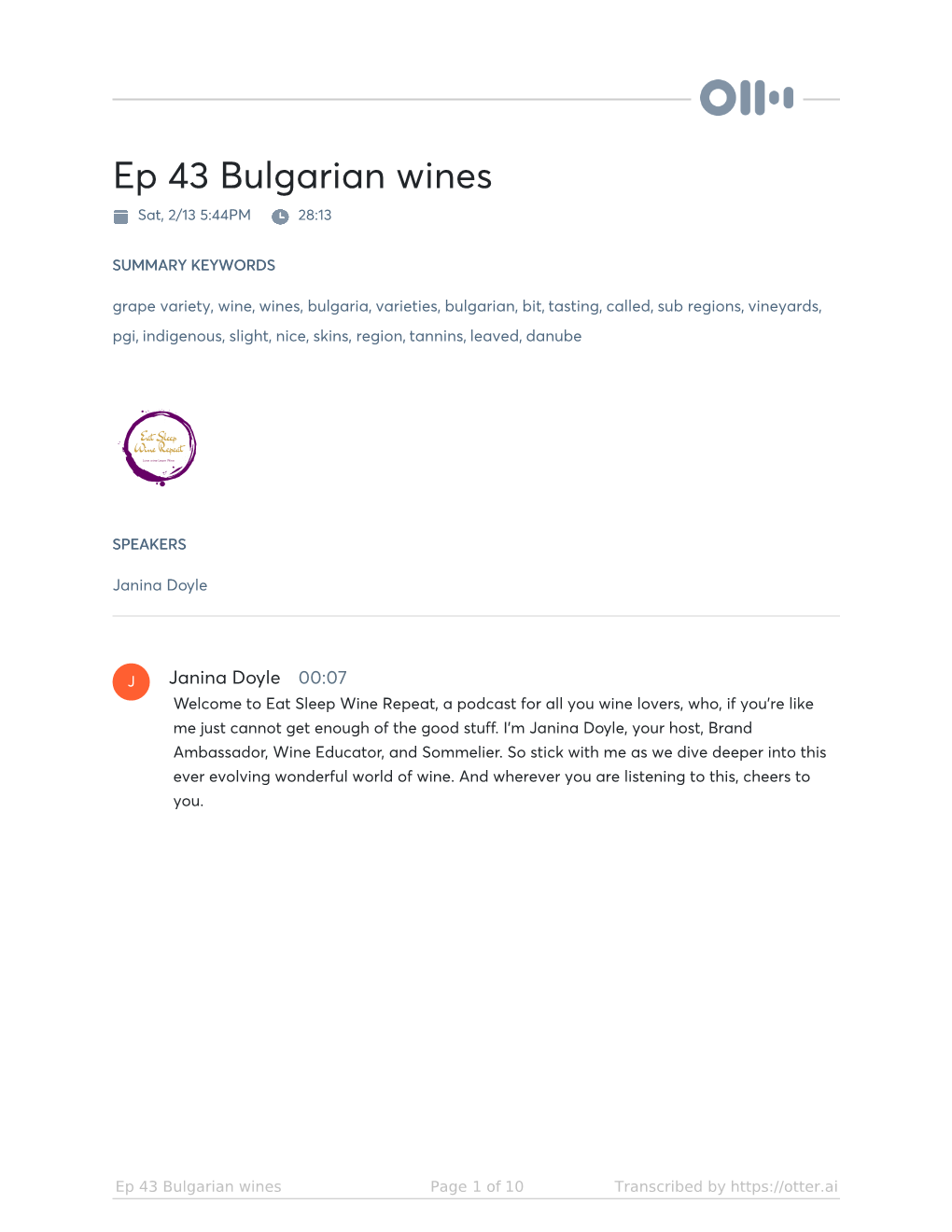 Ep 43 Bulgarian Wines Sat, 2/13 5:44PM 28:13