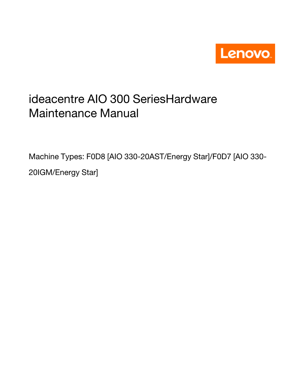 Ideacentre AIO 300 Serieshardware Maintenance Manual