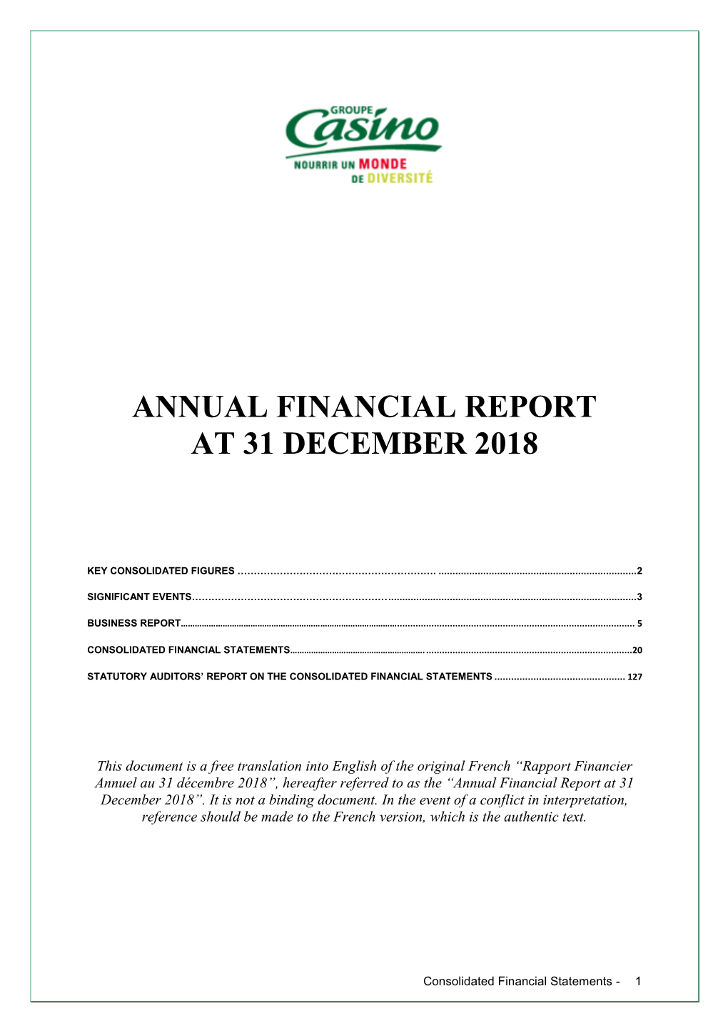 Consolidated Financial Statements…………………………………………………