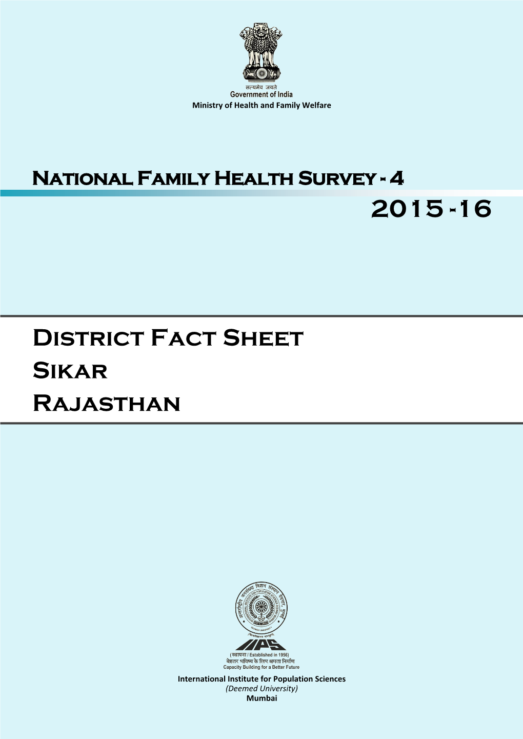 District Fact Sheet Sikar Rajasthan