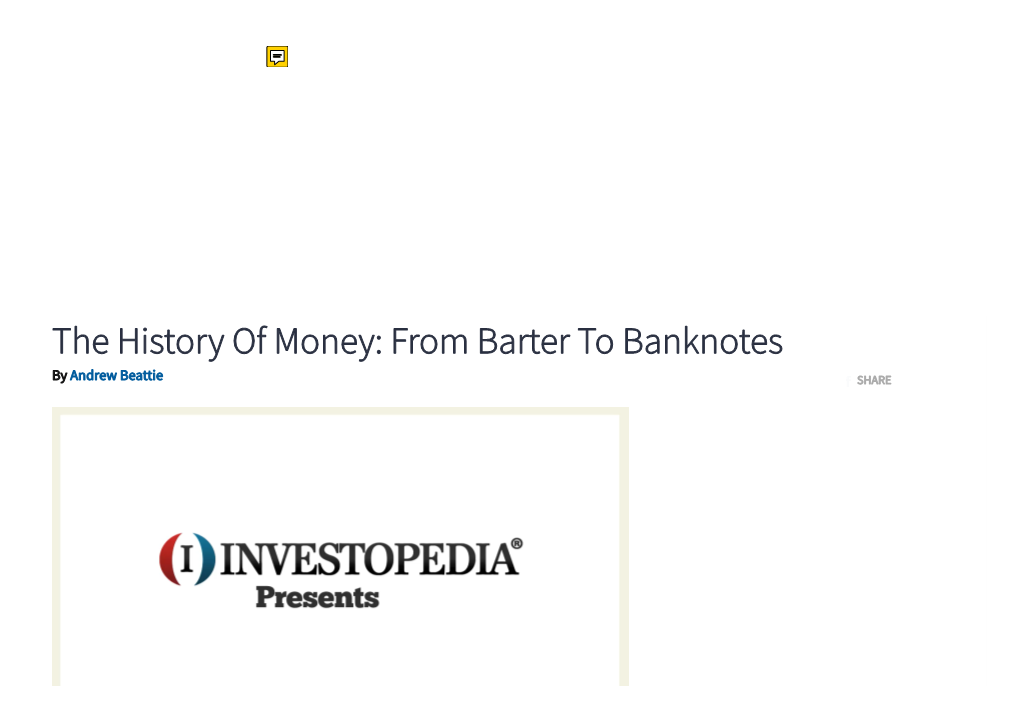 The History of Money: from Barter to Banknotes by Andrew Beattie SHARE