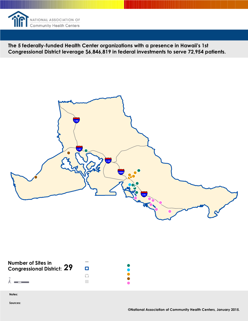 Number of Sites in Congressional District: 29 (Main Organization in Parentheses)