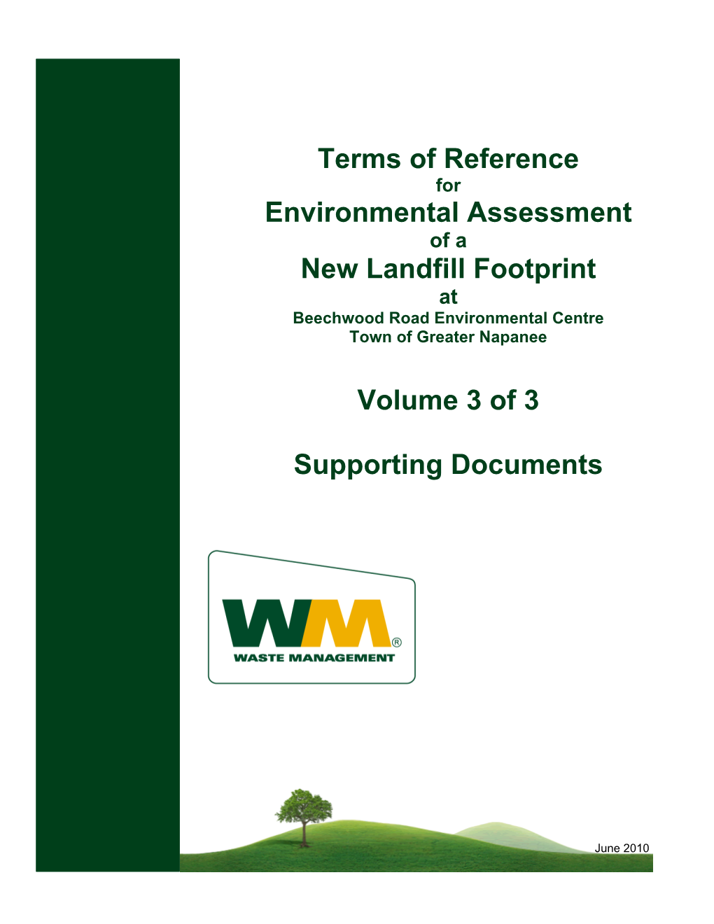Terms of Reference Environmental Assessment New Landfill Footprint
