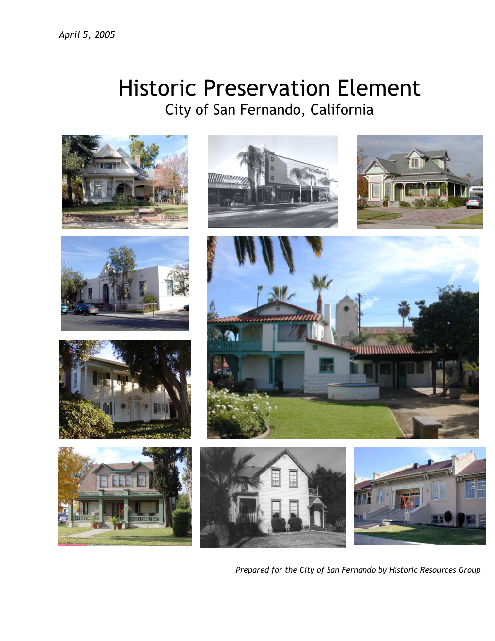 Historic Preservation Element City of San Fernando, California