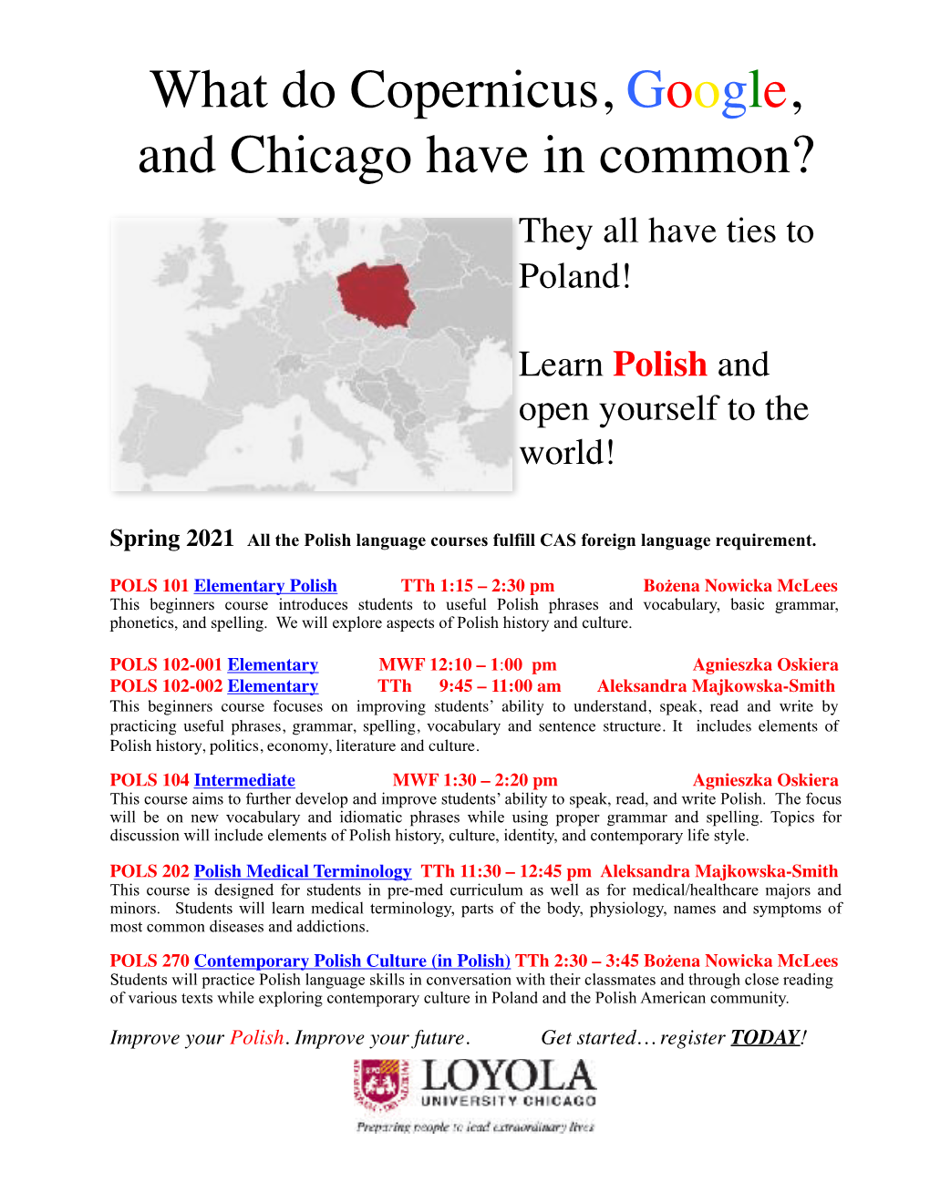 Learn Polish Language Spring 2021