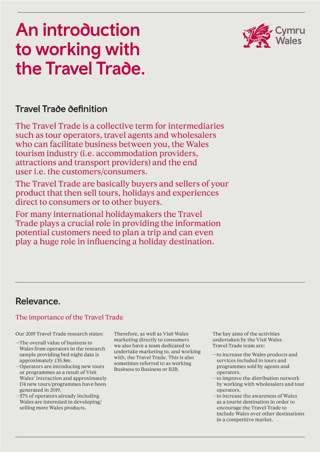 Working with the Travel Trade