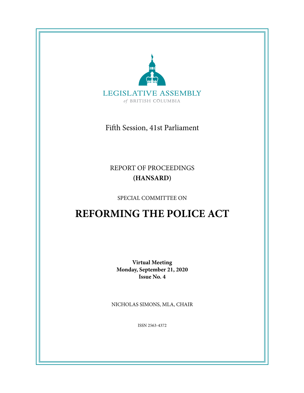 Reforming the Police Act