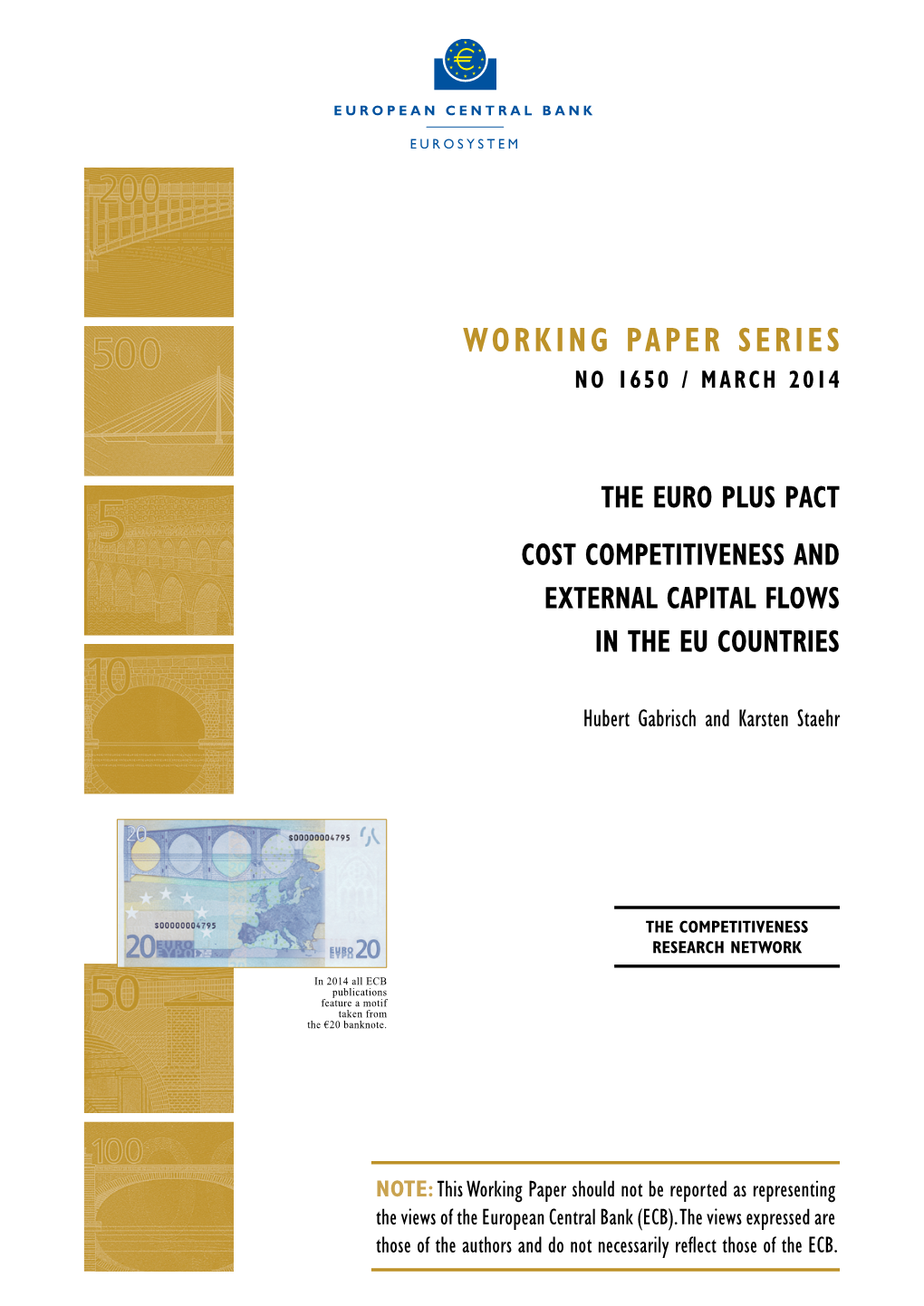 The Euro Plus Pact Cost Competitiveness and External Capital Flows in the EU Countries