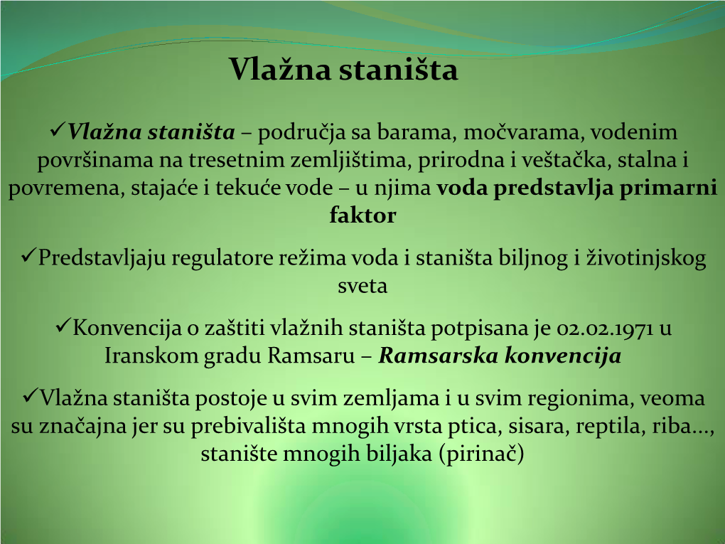 Vlažna Staništa