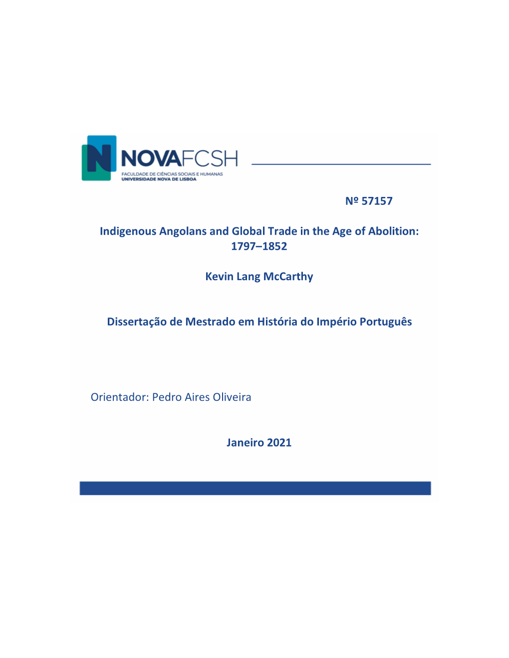 Nº 57157 Indigenous Angolans and Global Trade in The