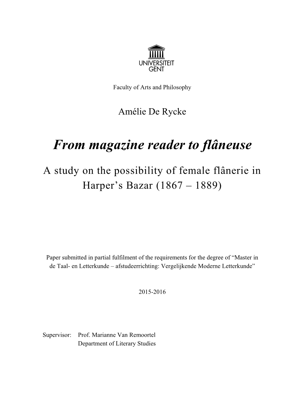 From Magazine Reader to Flâneuse
