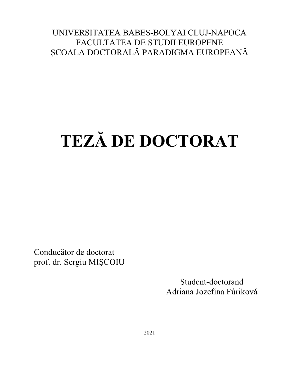 Teză De Doctorat