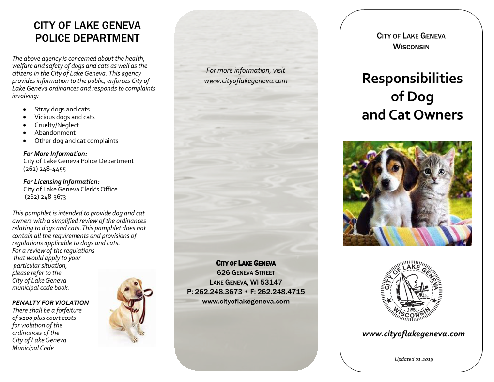 Dog and Cat Owner Responsibility