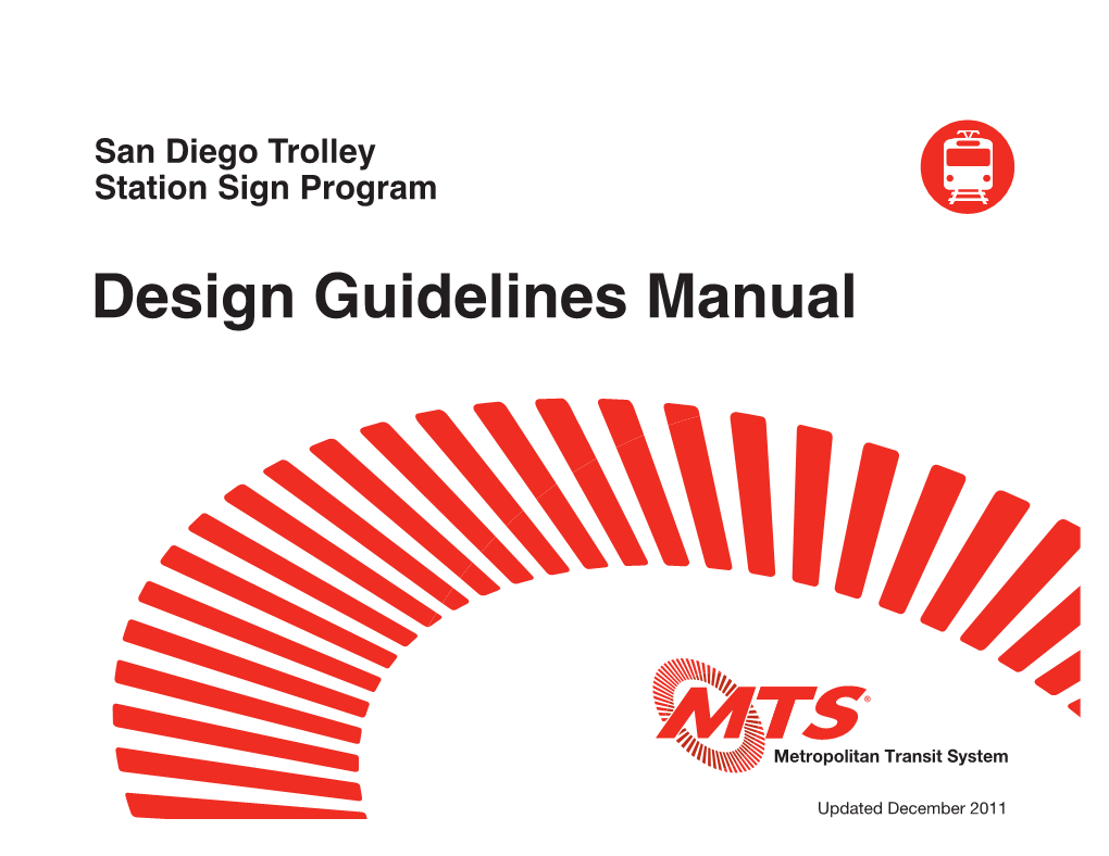 San Diego Trolley Station Sign Program Design Guidelines Manual