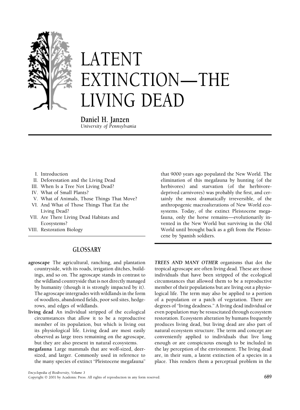 LATENT EXTINCTION—THE LIVING DEAD Daniel H
