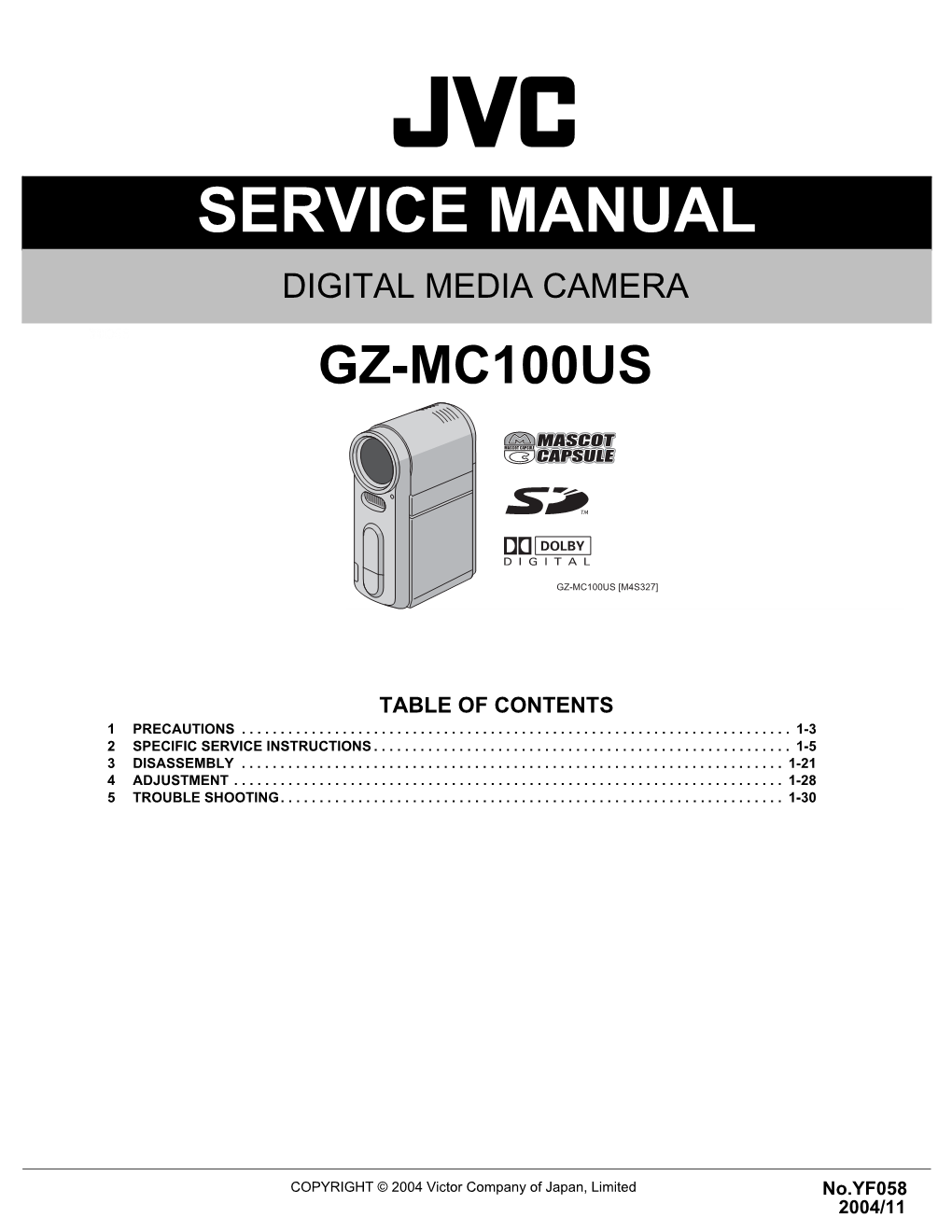 Service Manual Digital Media Camera