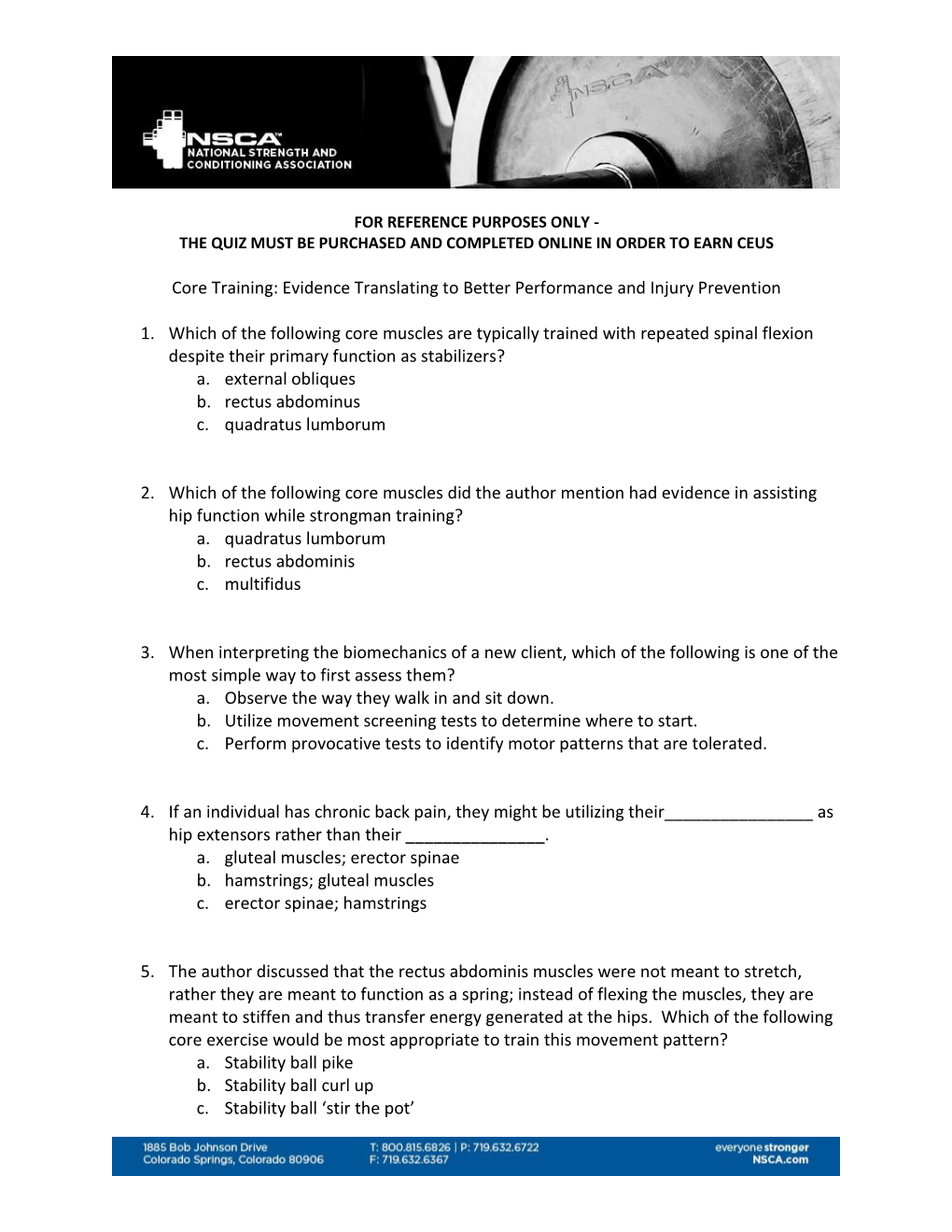 Core Training: Evidence Translating to Better Performance and Injury Prevention