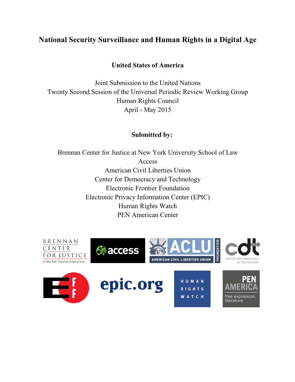 National Security Surveillance and Human Rights in a Digital Age