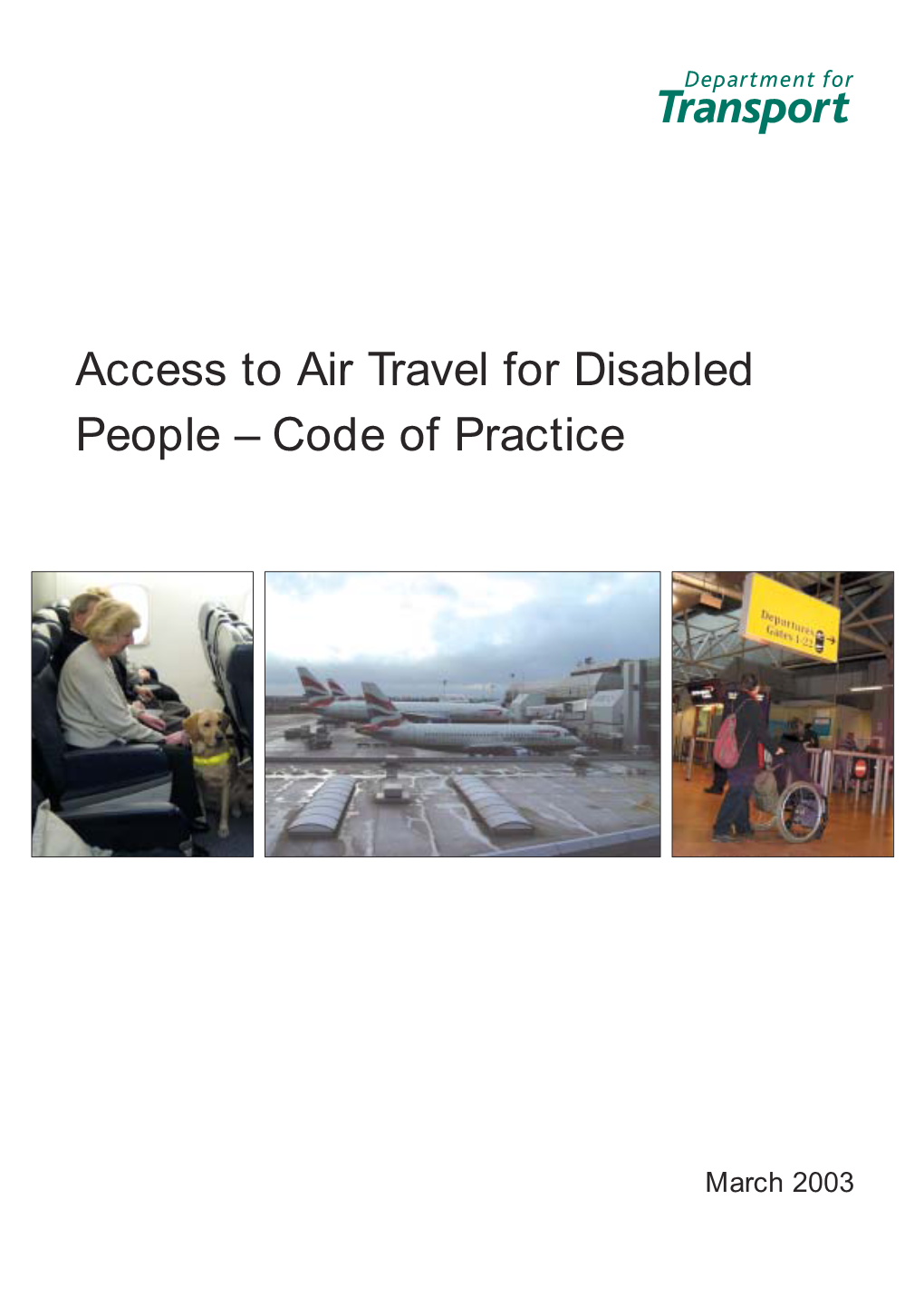 Access to Air Travel for Disabled People – Code of Practice